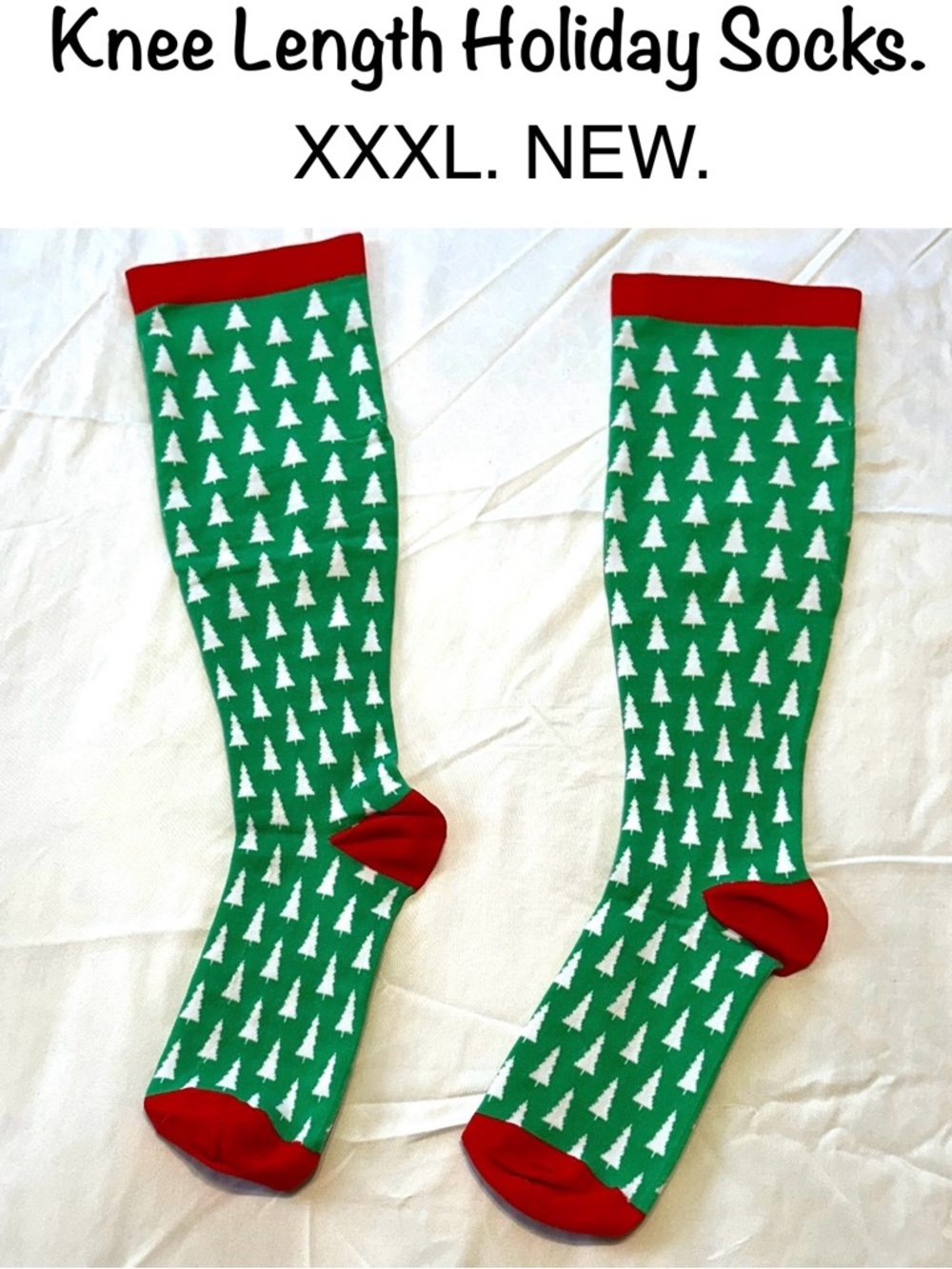 5/$15💥 Holiday Knee-Length Socks Tree Pattern Comfy Stretch Lounge